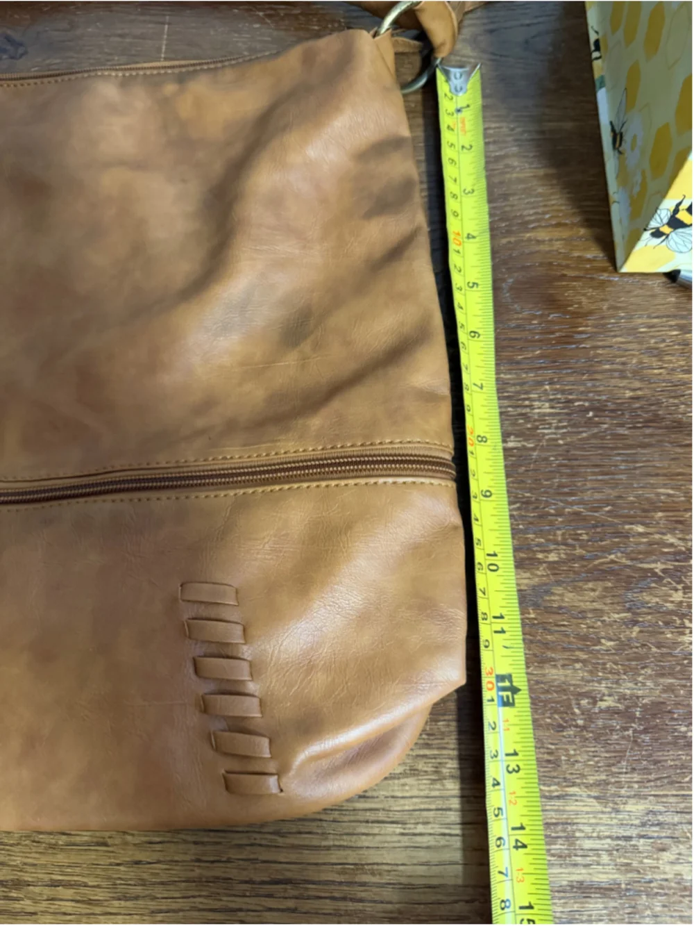 Under One Sky Large Tan Hobo Shoulder Bag Purse NWT Boho Zip Tassel 16”